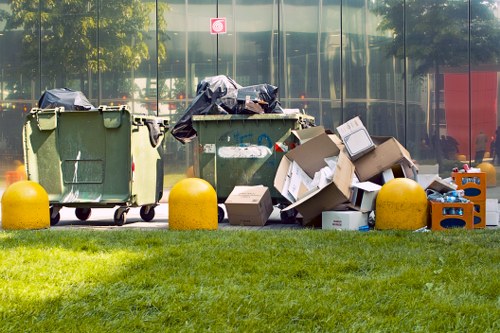 Workers disposing of old furniture in Edmonton